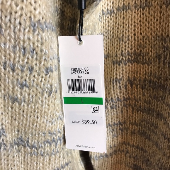 Calvin Klein Marled Stripe Mock Neck Sweater NWT - Picture 8 of 12